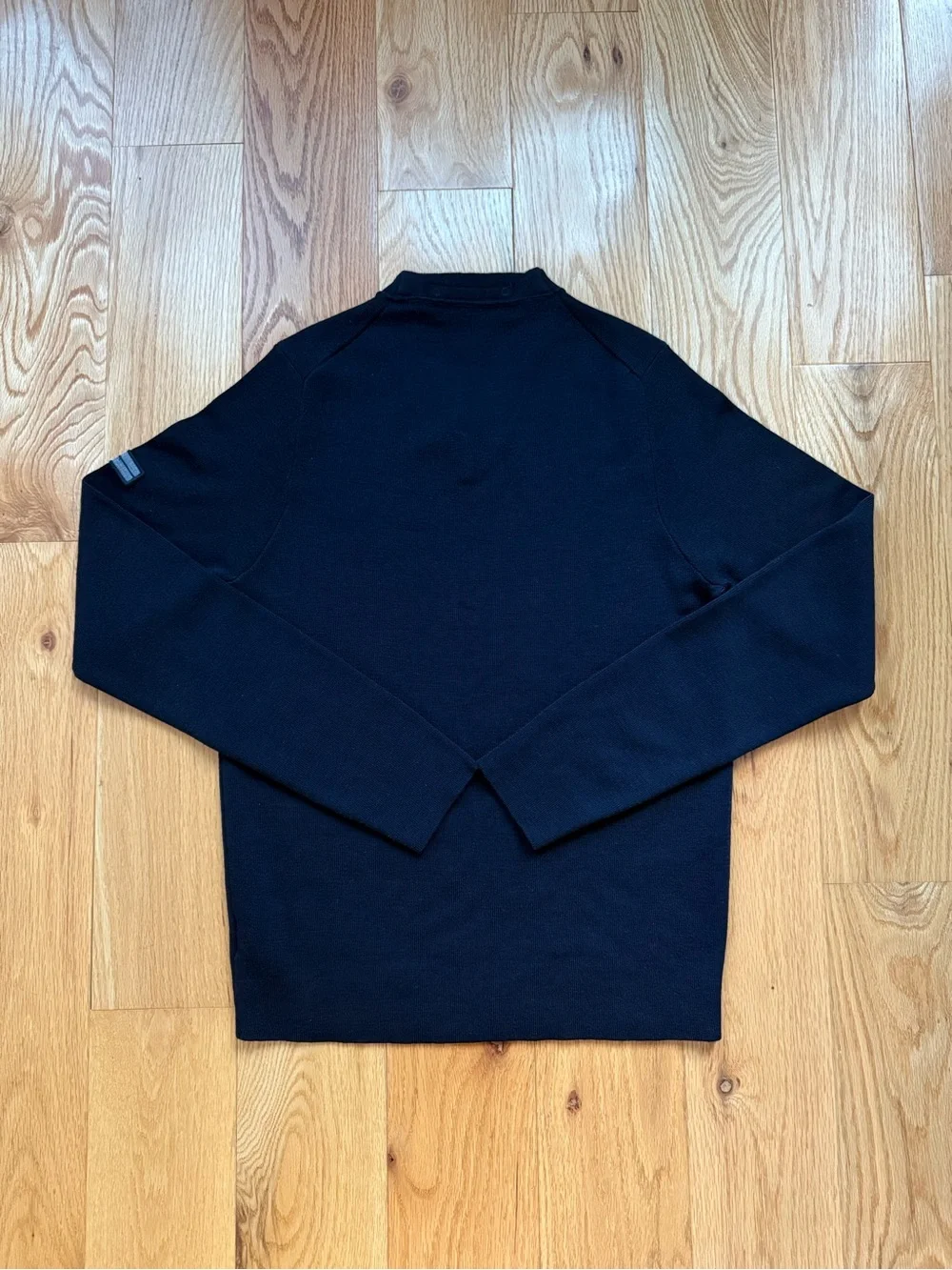 Men’s Stone Island Denims Black Wool V-Neck Sweater - Picture 3 of 5